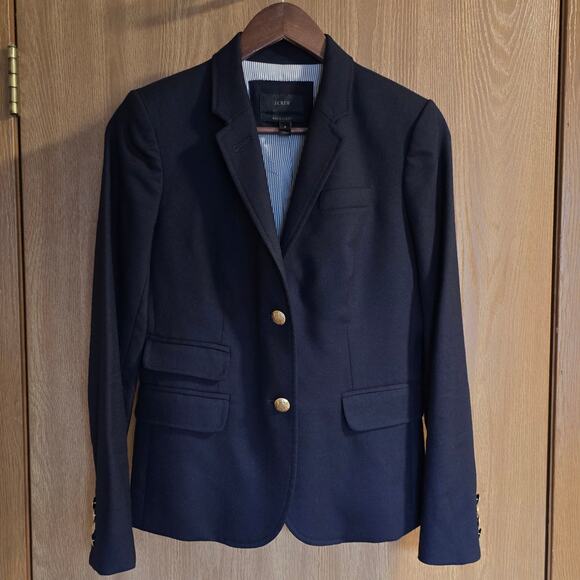 J. Crew Jackets & Blazers - J.Crew Schoolboy Blazer In Navy Wool Blend W/ Gold Buttons Single Breasted